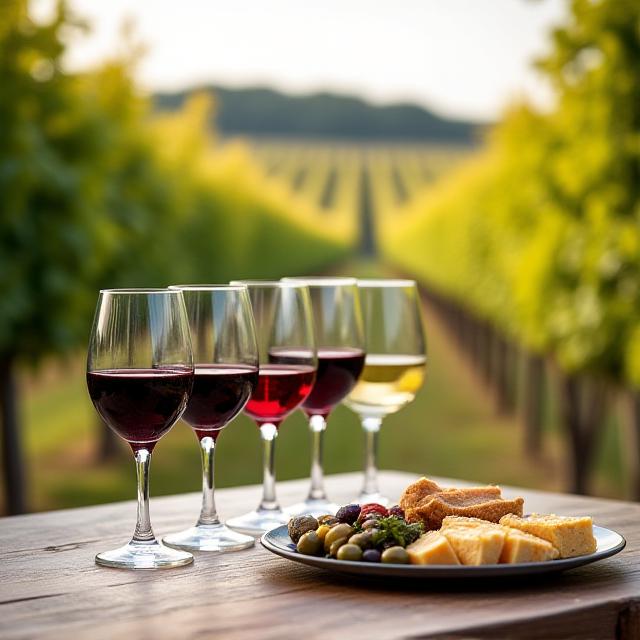 Degustazione di vini premium all'aperto presso Logos Vigna